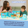 Bluey 3-in-1 Transforming Airplane Toys for Kids Playset, Turns into Resort