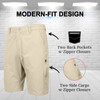 BLUE ROCK MEN’S 6-POCKET ALL MOTION STRETCH UTILITY SHORTS - SIZE: 40 - KHAKI
