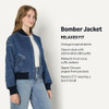 AMAZON ESSENTIALS WOMEN'S RELAXED-FIT DENIM BOMBER JACKET MEN XXL MED/VIN New