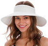 SIMPLICITY WOMEN'S SUMMER FOLDABLE WIDE BRIM BEACH HATS STRAW - WHITE