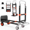 YACONA 3IN1 HEAVY DUTY FOLDING HAND TRUCK 500LB CAPACITY STEEL DOLLY CART