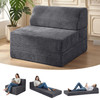 KASUNPUL FOLDING SOFA BED WITH PILLOW MEMORY FOAM FOLD OUT CHAIR BED GRAY New