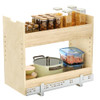ROOMTEC Pull Out Cabinet Organizer Steel Slide Out Spice Rack 2-Tier - BEIGE
