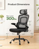 MARSAIL OFFICE CHAIR ERGONOMIC DESK HIGH BACK MESH OFFICE CHAIR - BLACK