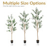 SUNNYDAZE DECOR ARTIFICIAL OLIVE TREE 7FT SILK LEAVES BLACK PLANTER BASE 2 PCS