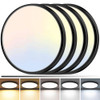 ZEMTY 4PACK LED FLUSH MOUNT CEILING LIGHT 12 INCH 24W DIMMABLE ROUND - BLACK