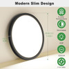 ZEMTY 4PACK LED FLUSH MOUNT CEILING LIGHT 12 INCH 24W DIMMABLE ROUND - BLACK