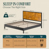 Bme Madia King Size Bed Frame and Headboard - BLACK & TEAK BROWN New