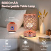 TOBUSA Crystal Cordless Rechargeable 6000mAh Table Lamp Bedside - Rose Gold