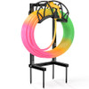 HZE GARDEN HOSE HOLDER, HEAVY DUTY DETACHABLE METAL GARDEN TUBE STORAGE - BLACK
