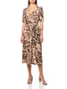 WOMEN'S SLEEVELESS V-NECK PRINTED JERSEY MINI DRESS - SIZE: 12 - NEUTRAL LEOPARD New