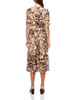 WOMEN'S SLEEVELESS V-NECK PRINTED JERSEY MINI DRESS - SIZE: 12 - NEUTRAL LEOPARD New