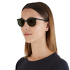 RAY-BAN RB4378 SQUARE SUNGLASSES FOR WOMEN FOR MEN - BLACK / DARK GREEN - 54