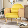 BUUHOME AMCHAIR RATTAN ARMREST METAL LEGS MID CENTURY MODERN XL - YELLOW