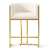 26" H Counter Height Bar Stools Modern Barrel Stools Fabric Upholstered - Beige