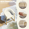 26" H Counter Height Bar Stools Modern Barrel Stools Fabric Upholstered - Beige