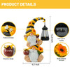 GNOME SOLAR BEE GARDEN GNOMES WITH LED LANTERN - YELLOW BLACK