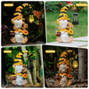 GNOME SOLAR BEE GARDEN GNOMES WITH LED LANTERN - YELLOW BLACK