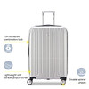 DELSEY PARIS TITANIUM HARDSIDE EXPANDABLE LUGGAGE CARRY-ON 21 INCH - SILVER New
