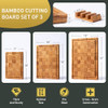 3 Pack Heavy Duty Bamboo Cutting Board Set Non Toxic Kitchen Non Slip