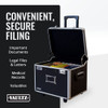 VAULTZ PORTABLE FILE STORAGE BOX, 14.5" X 17.5" X 15.5", VZ01270 - BLACK New