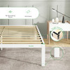 NOVILLA 14" BED FRAME QUEEN SIZE METAL BED FRAME WITH STORAGE NV0BFW03-Q WHITE