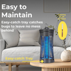 TECHKO MAID UV LIGHT INDOOR BUG ZAPPER WITH EASY CATCH TRAY - GRAY