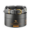 NOAH & PAW DOG COLLAR FOR MEDIUM DOGS, GENUINE LEATHER WITH PARACORD - GREY