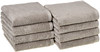 AMAZON BASICS 100% COTTON LIGHTWEIGHT HAND TOWEL 28" X 16" 8-PACK - PLATINUM
