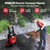STEELITE ELECTRIC PRESSURE WASHER 2.5 GPM 4 NOZZLES FOAM CANNON AZ6041VC - RED New