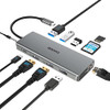 EUASOO 11 IN 1 TRIPLE DISPLAY USB C DOCKING STATION DUAL 4K HDMI ES-HB007 - GRAY