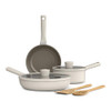 BELLA 7 PIECE COOKWARE SET EVERGOOD CERAMIC NONSTICK COATING - OATMILK