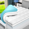 PAYHUIN QUEEN SIZE DUAL LAYER 4 INCH MEMORY FOAM MATTRESS TOPPER - WHITE New