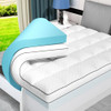 PAYHUIN QUEEN SIZE DUAL LAYER 4 INCH MEMORY FOAM MATTRESS TOPPER - WHITE New