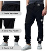 GALAXY BY HARVIC MEN'S SLIM FIT STRETCH CARGO JOGGER PANTS, BLACK, X-LARGE