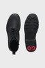 HUGO LEATHER HALF BOOTS WITH EMBOSSED LOGO - SIZE: MEN 11 - BLACK