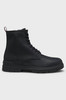 HUGO LEATHER HALF BOOTS WITH EMBOSSED LOGO - SIZE: MEN 11 - BLACK