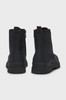 HUGO LEATHER HALF BOOTS WITH EMBOSSED LOGO - SIZE: MEN 11 - BLACK