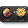 AOBOSI DOUBLE INDUCTION COOKTOP, PORTABLE, 2 BURNER, FS-IRC108-1800 - BLACK