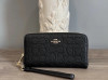 COACH LONG ZIP AROUND WALLET IN SIGNATURE LEATHER - CCL35 - GOLD/BLACK