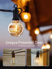 Brightown LED Outdoor String Lights 100FT, 104LED Bulbs, E12 Socket Base - Black
