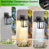 BESLOWE SOLAR WALL LIGHTS OUTDOOR ALUMINUM DUSK 3000K 5000K 2 PACK - BLACK