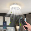 YESCOM DELIGHT 18" ENCLOSED CEILING FAN LOW PROFILE DIMMABLE LED LIGHT - WHITE