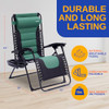 SereneLife Padded Zero Gravity Lounge Chair - Reclining Patio Chairs - Green