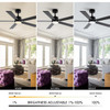 VACZON 52-IN BLACK WITH BLACK/BROWN WOOD BLADES LED CEILING FAN - BLACK
