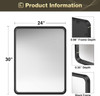 BRIGHTIFY BATHROOM MIRROR FOR WALL 24X36 RECTANGULAR BLACK METAL FRAMED - BLACK