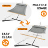 EVERYFUN 2 PERSON OUTDOOR HAMMOCK WITH STAND COTTON ROPE HAMMOCK DC300 - GRAY