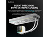 Sudokoo ENERGLO-360 White Liquid Cooler: 360mm AIO CPU Cooler with Data Display