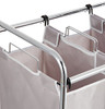 Amazon Basics 3-Bag Laundry Sorter with Removable Bags Metal Frame Gray New