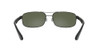 RAY-BAN Men's RB3445 Rectangular Dark Gray Lenses Matte Black Frame Sunglasses